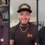 Pittsburgh Steelers outside linebackers Nick Herbig, T.J. Watt, and Alex Highsmith in a defensive huddle during 2026 offseason workouts, capturing team unity and chemistry
